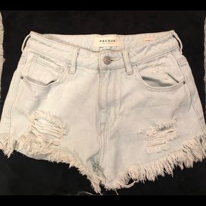 Denim distressed jean shorts